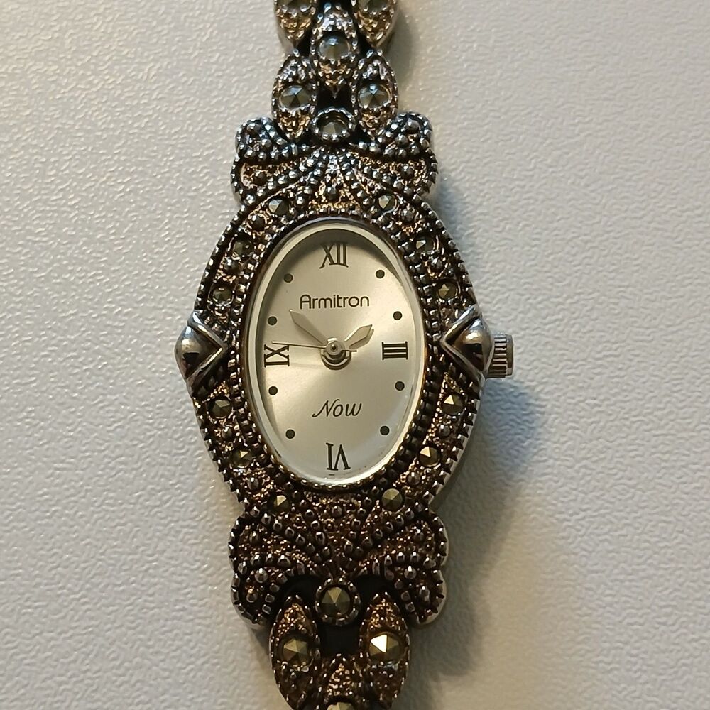 Vintage 90s Armitron Now Marcasite Style Women's Watch 75/2765